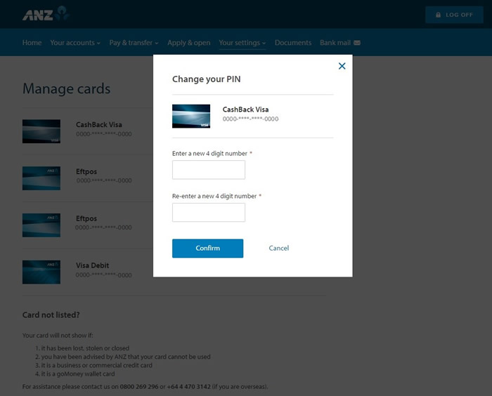 capital one credit card pin number change
